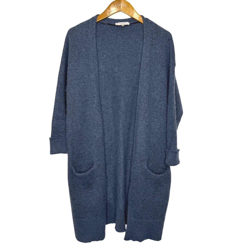Selected Femme SFlivana LS Knit Cuff Cardigan‎ Women's Medium Blue